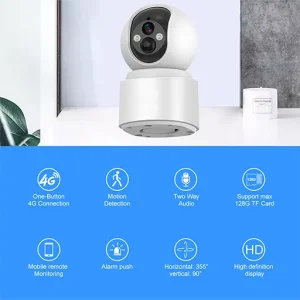 دوربین هوشمند رومیزی شارژی سیم کارتی v380 مدل VQ001